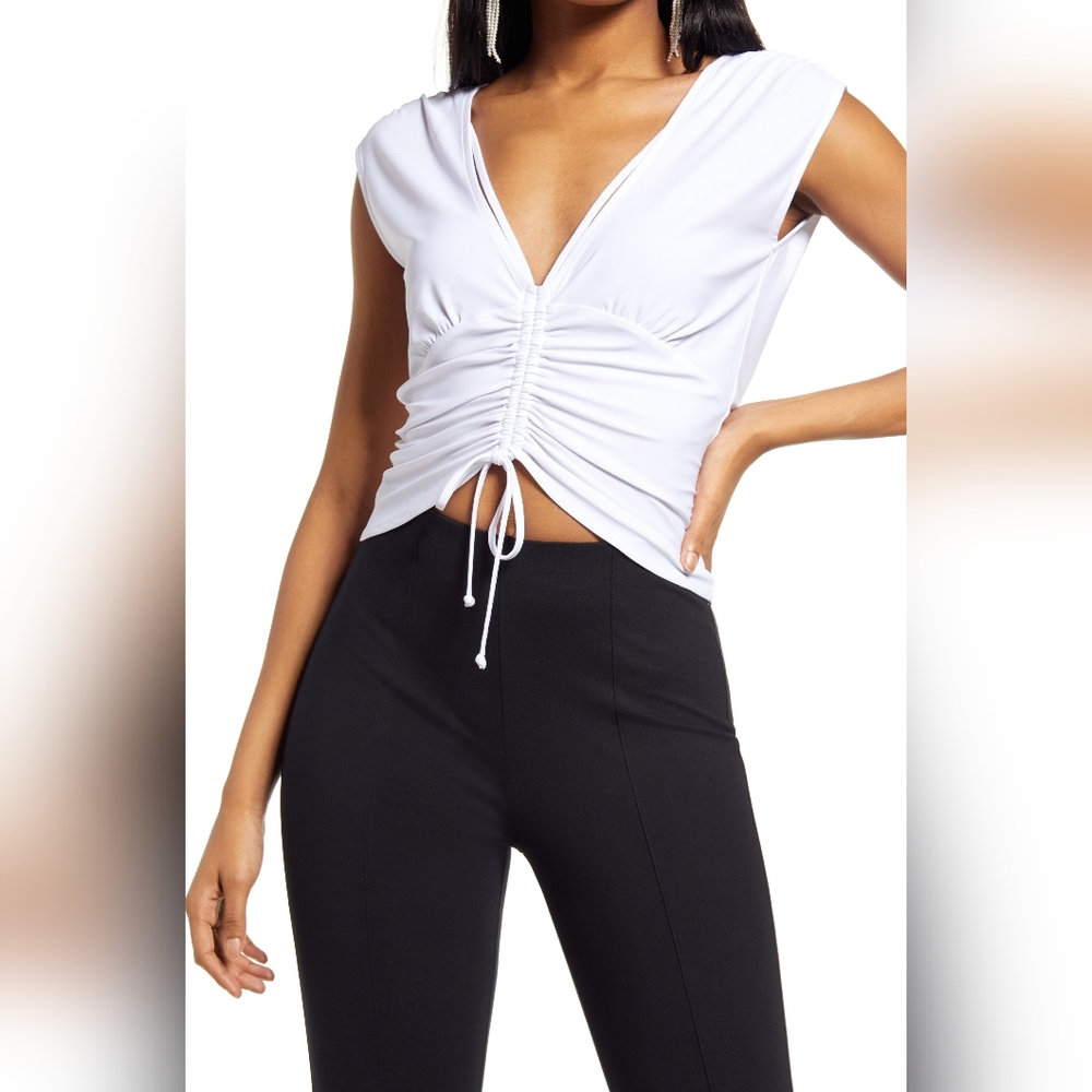 Nordstrom shirred v neck top